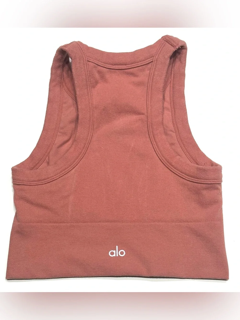 Alo Yoga Cropped Ribbed Tank Top Women’s Brown Sleeveless Athletic Activewear XS